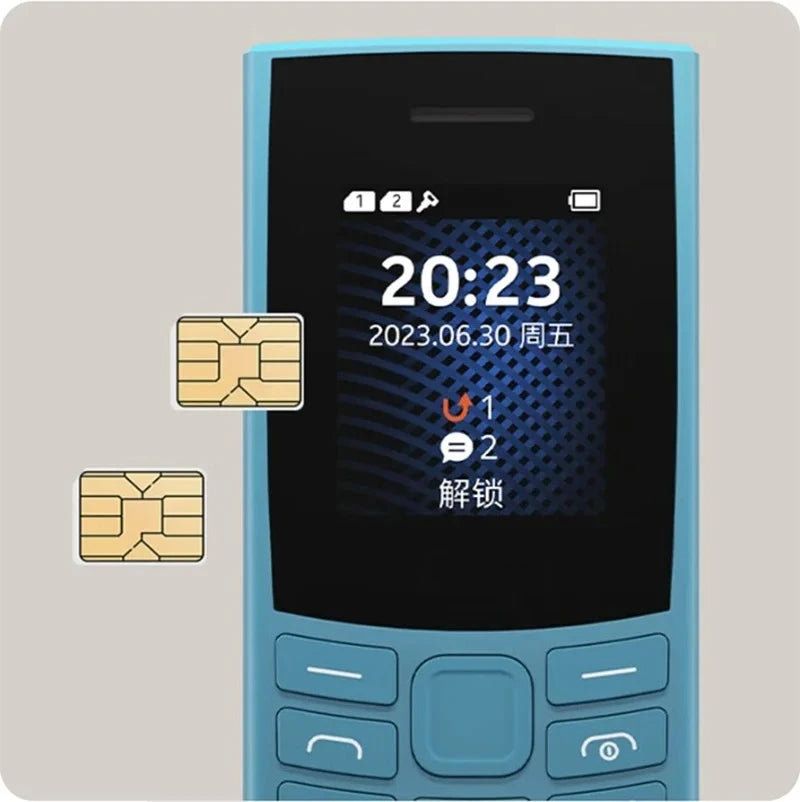 Finnland hat 105 2023 Bluetooth 5.0 Mobiltelefon 4G-Netz Dual-SIM 1,8" Akku UKW-Radio Anrufaufzeichnung Hebräische Tasten im Telefon hergestellt