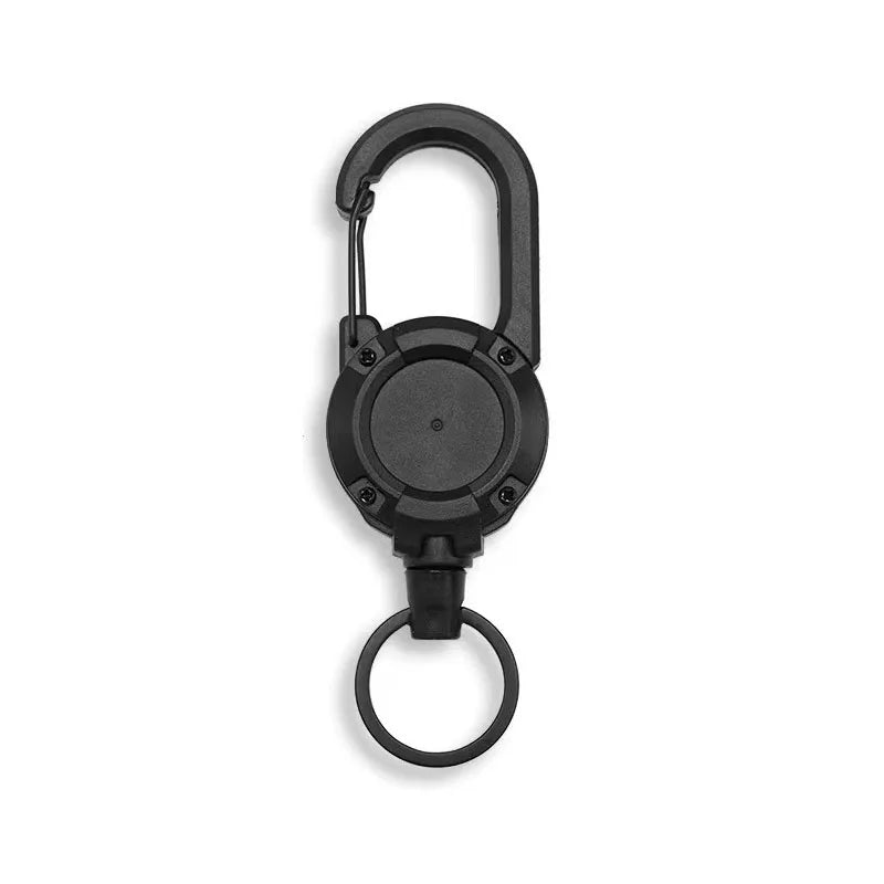 Einziehbarer Hochleistungs-Schlüsselanhänger, Karabiner, starkes Stahlseil, Schnalle, Feder-Schlüsselring, Outdoor-Sport-Befestigung, Schlüsselanhänger-Werkzeug