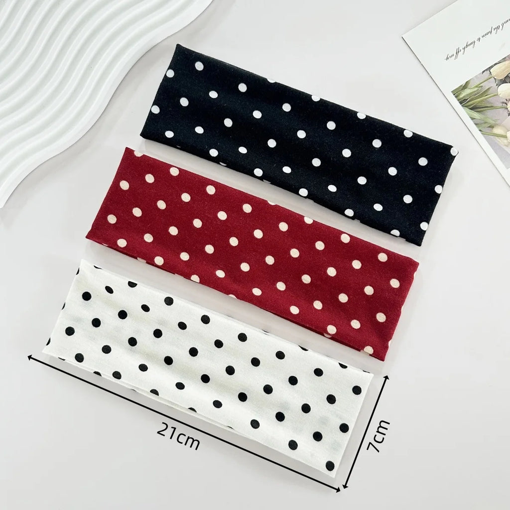 Elastisches Yoga-Stirnband für Damen mit Polka Dots, modisches Make-up-Stirnband für den Herbst, Haarschmuck, Sport- und Fitness-Stirnband