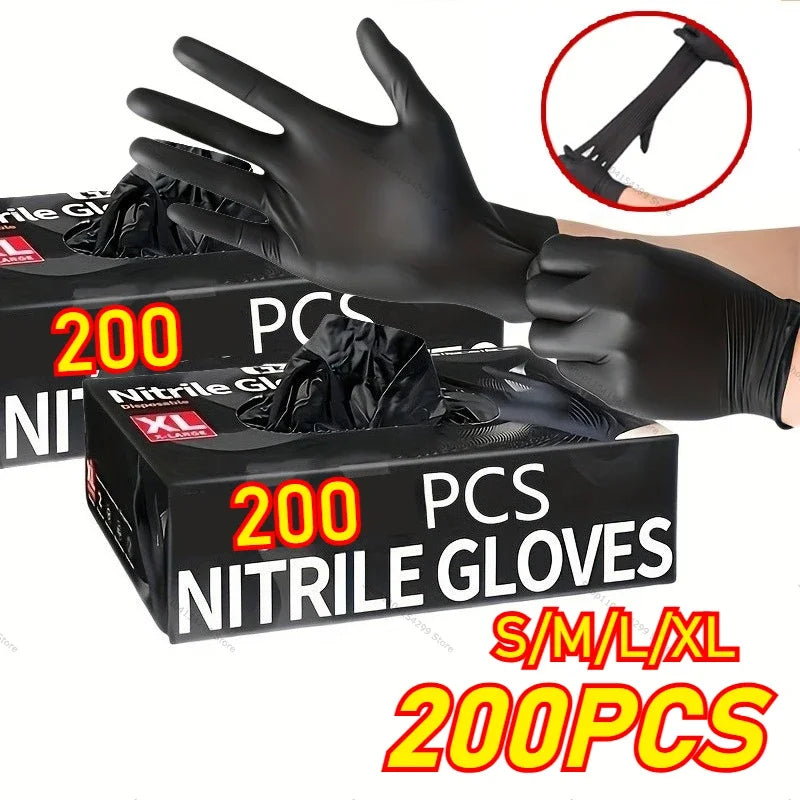 Schwarze Einweghandschuhe Nitril Latexfrei & Puderfrei für Tätowierungen Maniküre Salonreinigung Einweg-Lebensmittelhandschuhe Latexhandschuhe