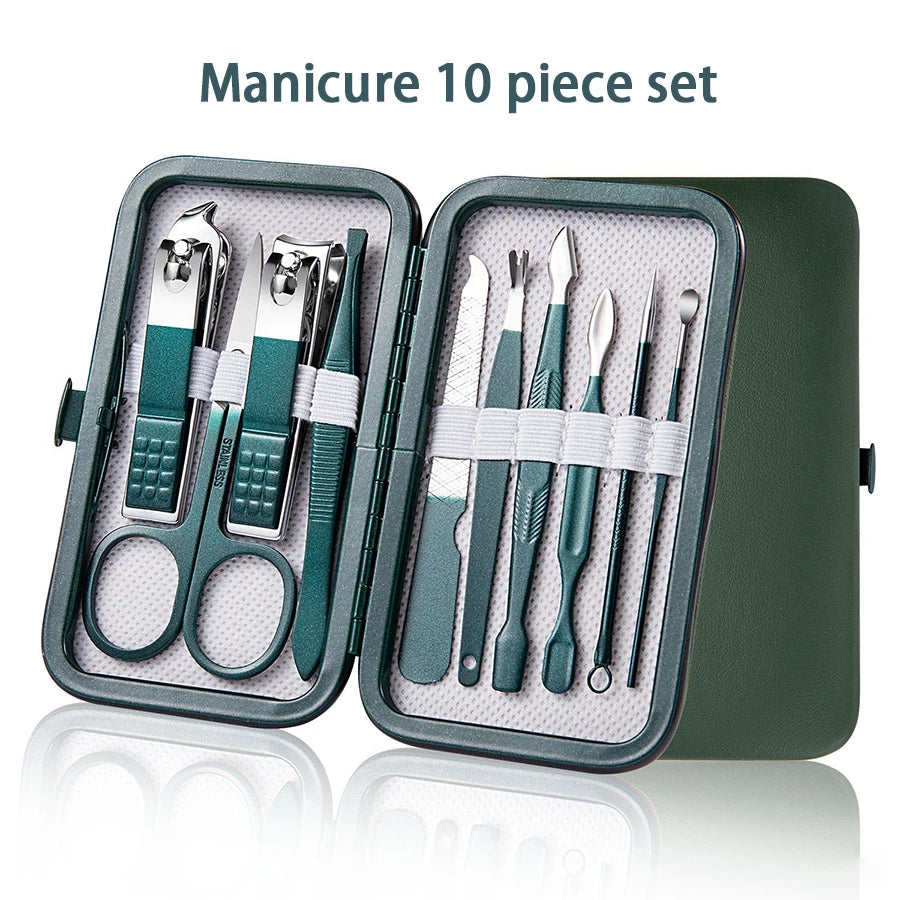 Professionelles 7/10/12/18-teiliges Nagelpflegeset aus Edelstahl Maniküre & Pediküre Set Nagelknipser Set mit Reiseetui