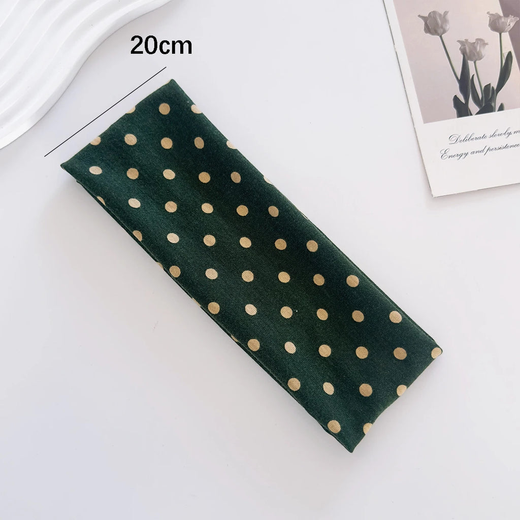 Elastisches Yoga-Stirnband für Damen mit Polka Dots, modisches Make-up-Stirnband für den Herbst, Haarschmuck, Sport- und Fitness-Stirnband