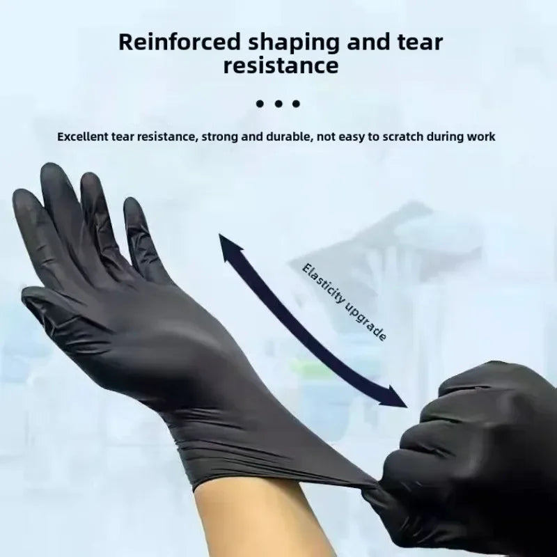 Schwarze Einweghandschuhe Nitril Latexfrei & Puderfrei für Tätowierungen Maniküre Salonreinigung Einweg-Lebensmittelhandschuhe Latexhandschuhe