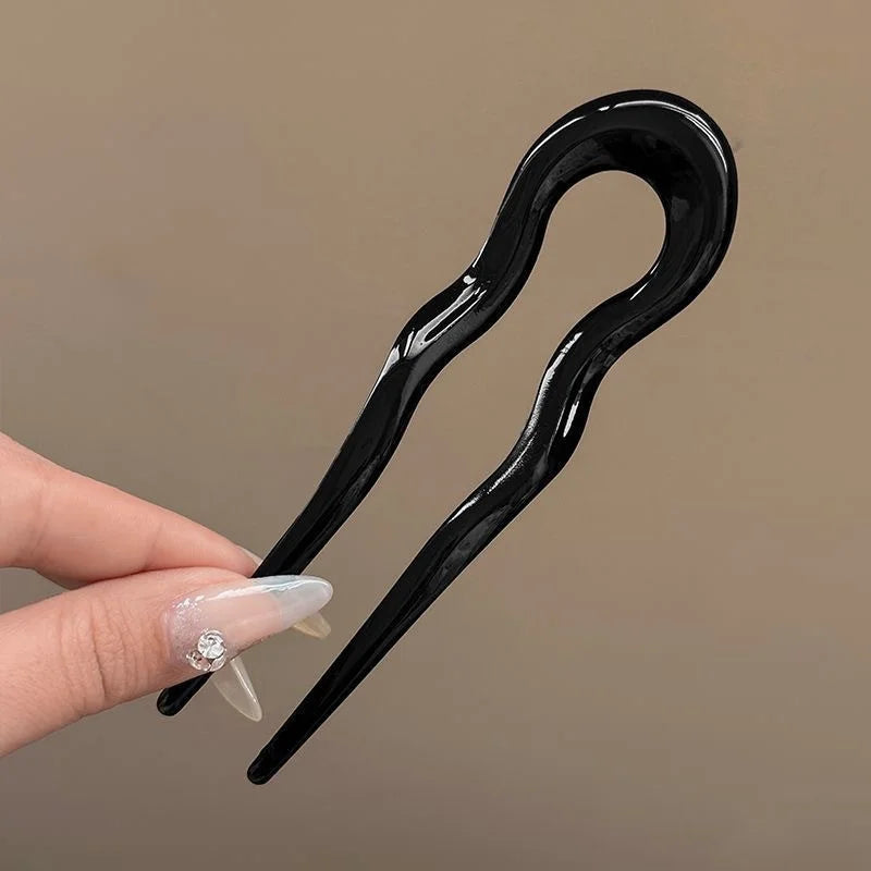 U-förmige Haargabel Mode Schildpatt Acetat Acryl Haarnadel Geometrischer Kopfschmuck Haarstäbe Frauen Mädchen Haar-Accessoires