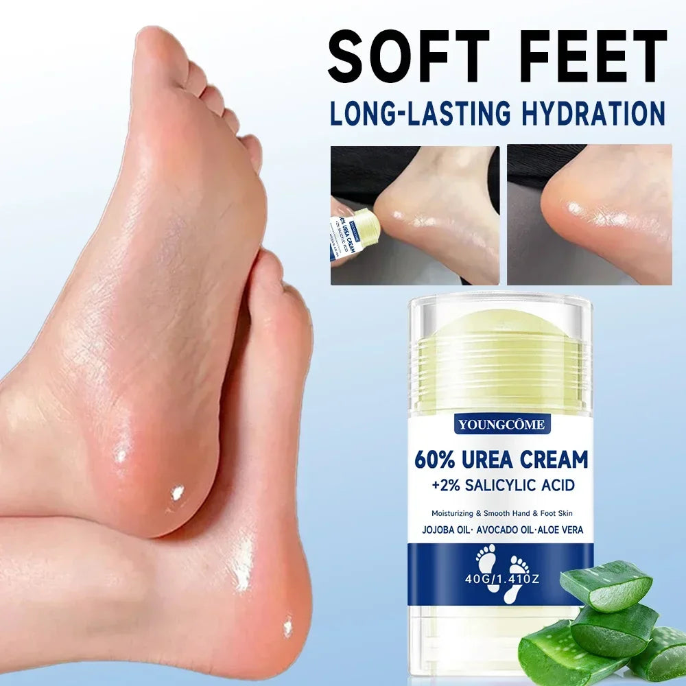 Fußcreme mit 60% Urea + 2% Salicylsäure Intensive feuchtigkeitsspendende Fuß- und Handpflege Feuchtigkeitscreme für Füße und Hände