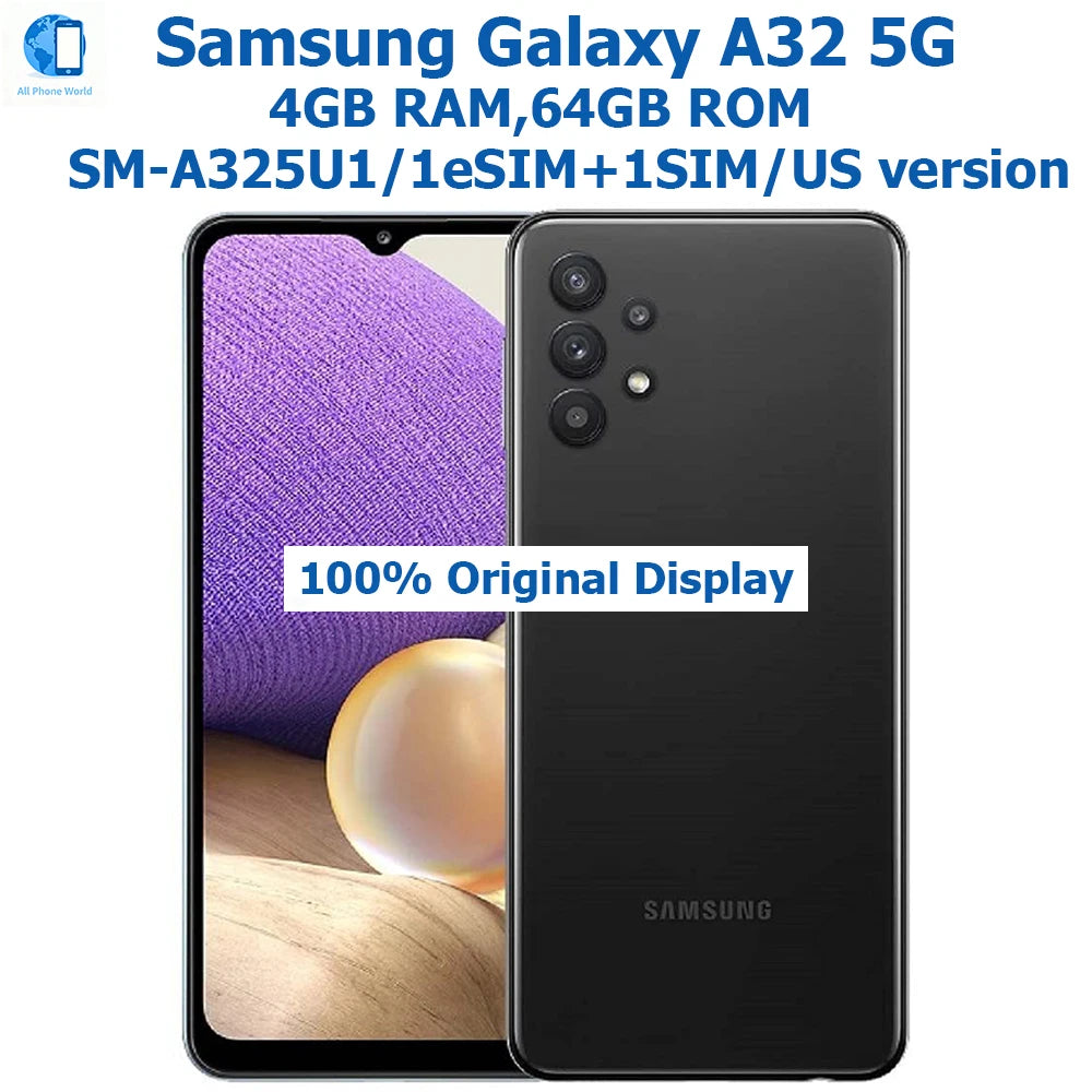Samsung Galaxy A32 5G Smart Android Smartphone 6,5-Zoll A325U1 Snapdragon 5000mAh Quad-Kamera 48MP NFC US Edition Original Entsperrt