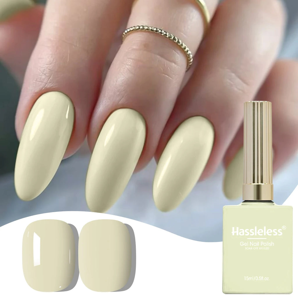 Problemloses 1 Fläschchen (15ml) Hellgelbes Vollfarben-Nagelgel — Einfacher, anfängerfreundlicher Soak-Off-Gel-Nagellack, geeignet für alle Gelegenheiten