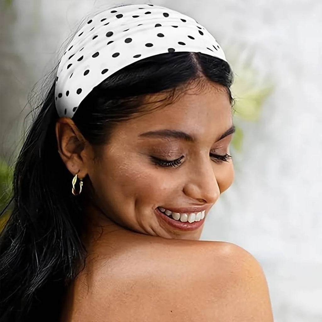 Elastisches Yoga-Stirnband für Damen mit Polka Dots, modisches Make-up-Stirnband für den Herbst, Haarschmuck, Sport- und Fitness-Stirnband