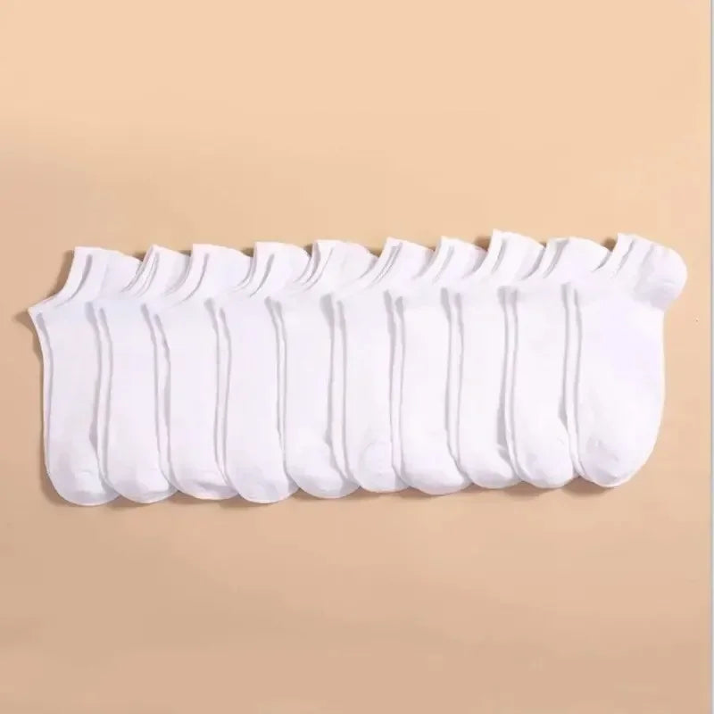 5/10 Pairs Unisex Ankle Socks Solid Color Black White Gray Cotton Deodorant Breathable Running Sports Socks New Spring Summer