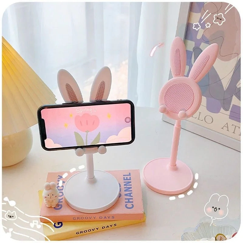 Niedlicher Hasen Handy-Ständer Desktop Höhenverstellbar Handyhalterung Handy-Zubehör Handy-Ständer Handy-Griff