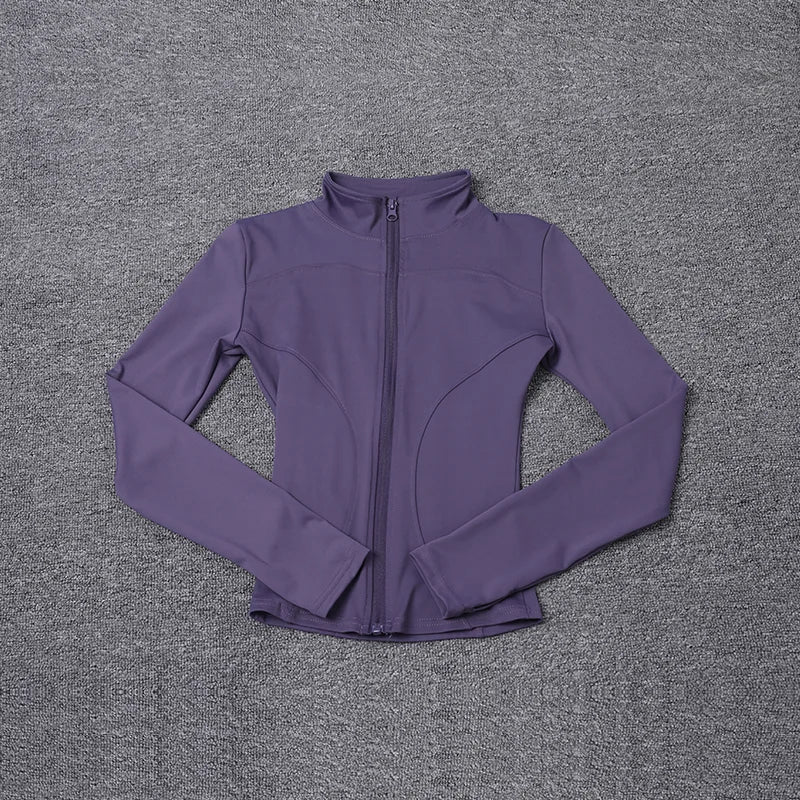 Damen Sportjacke Langarmshirt Trainingsjacke Fitnessbekleidung Yoga Sportbekleidung