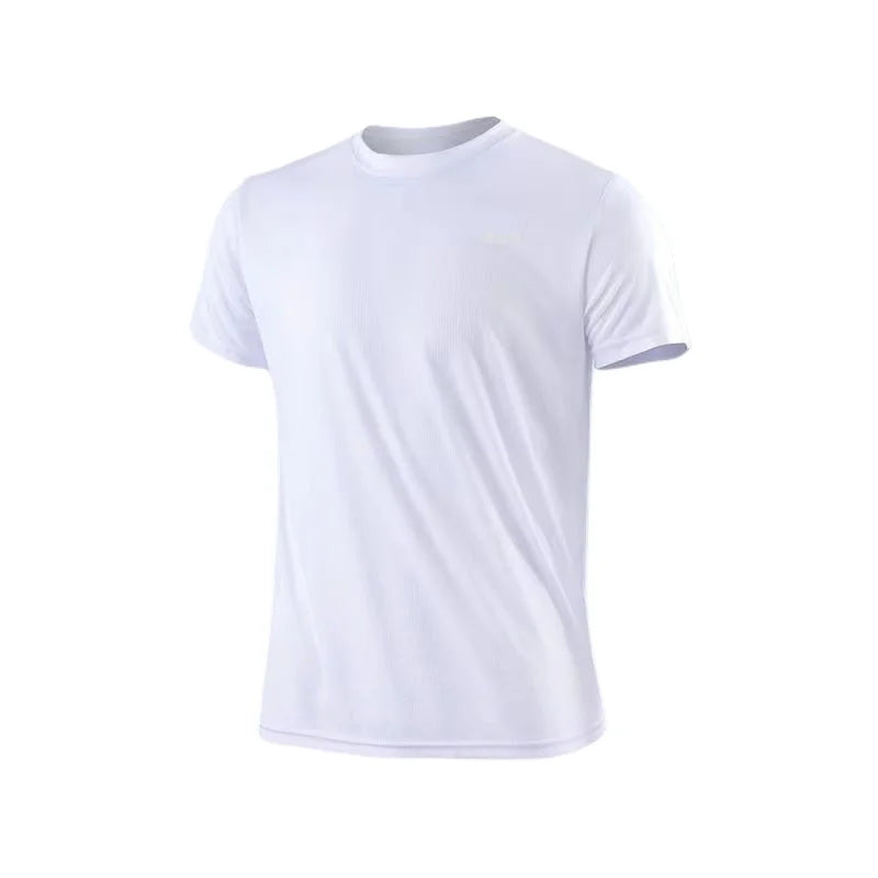 Herren schnelltrocknendes Kurzarm-T-Shirt für Fitnessstudio, Laufen, feuchtigkeitsableitend, Rundhals, Training, Übung, Fitnessstudio, Sportshirt, Oberteile, leicht