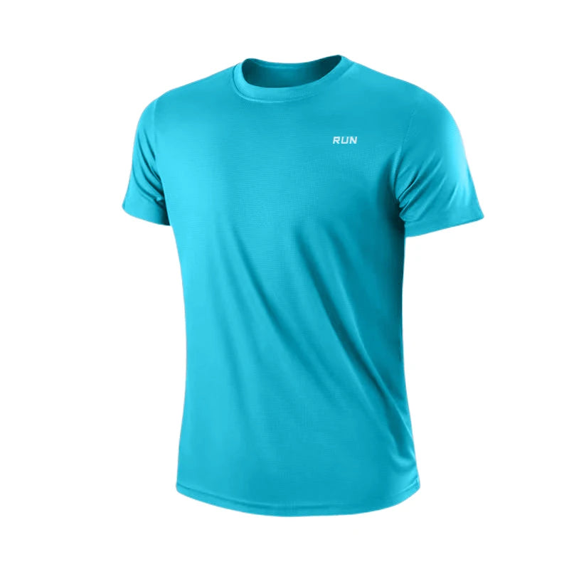 Herren schnelltrocknendes Kurzarm-T-Shirt für Fitnessstudio, Laufen, feuchtigkeitsableitend, Rundhals, Training, Übung, Fitnessstudio, Sportshirt, Oberteile, leicht