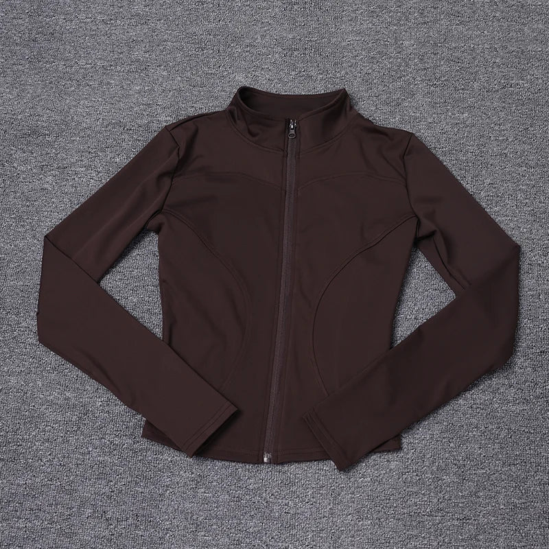 Damen Sportjacke Langarmshirt Trainingsjacke Fitnessbekleidung Yoga Sportbekleidung