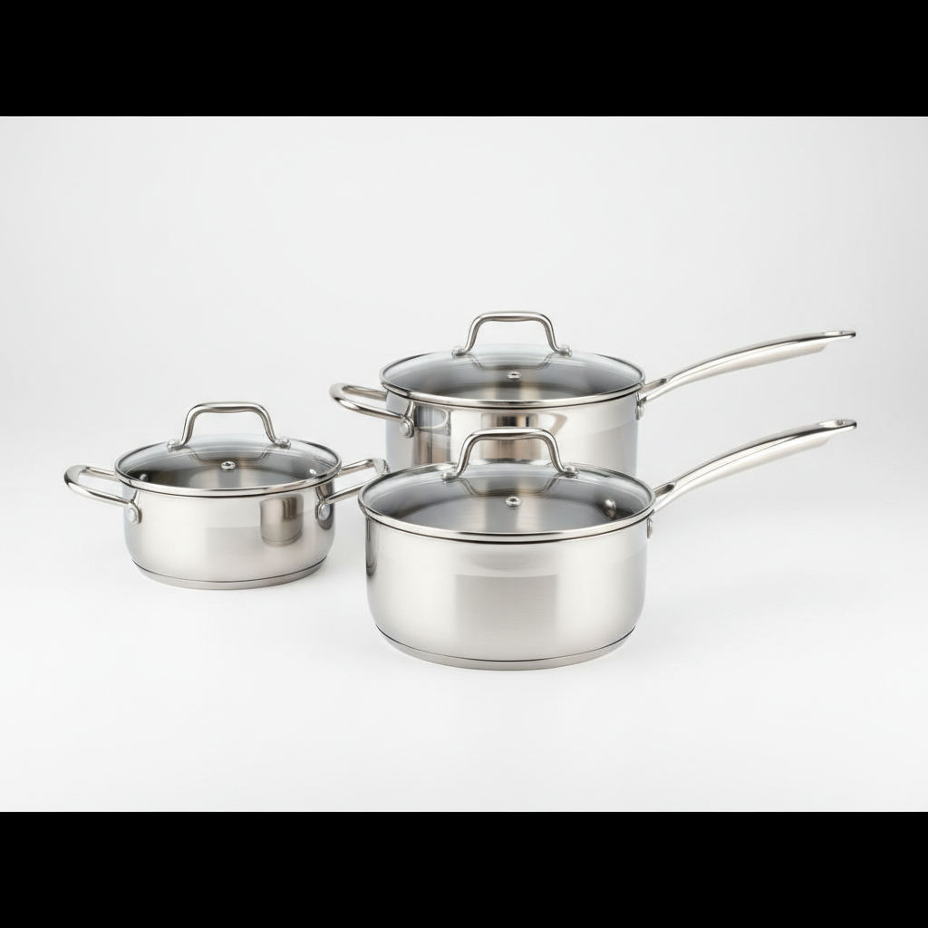 Ensemble de 3 casseroles en inox