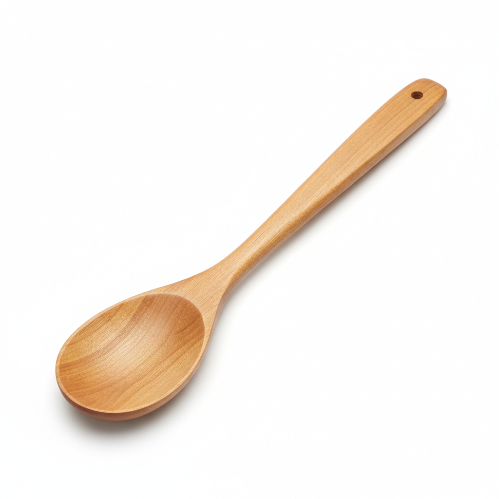 Cuillère en bois naturel manche long