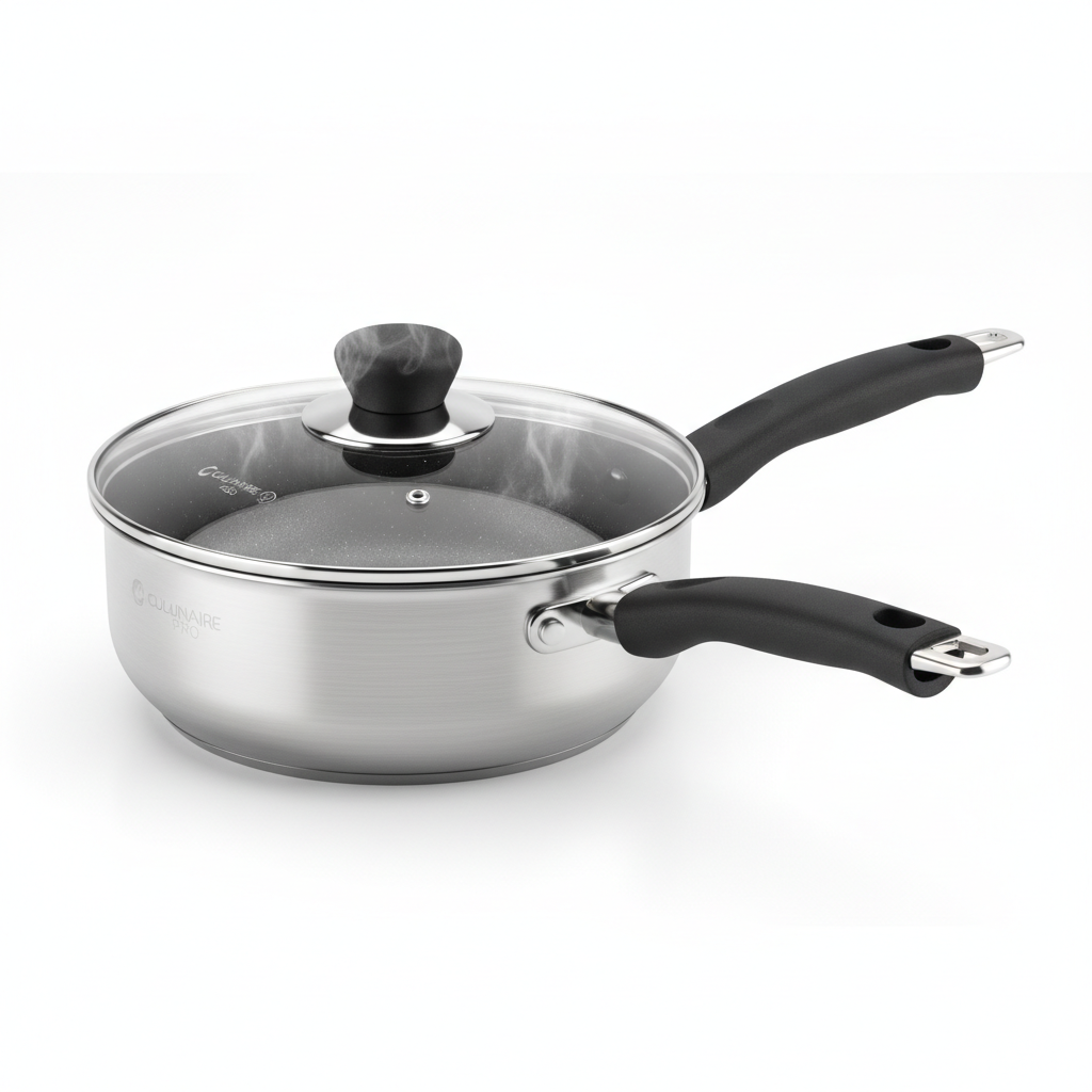 Sauteuse haute antiadhésive avec couvercle