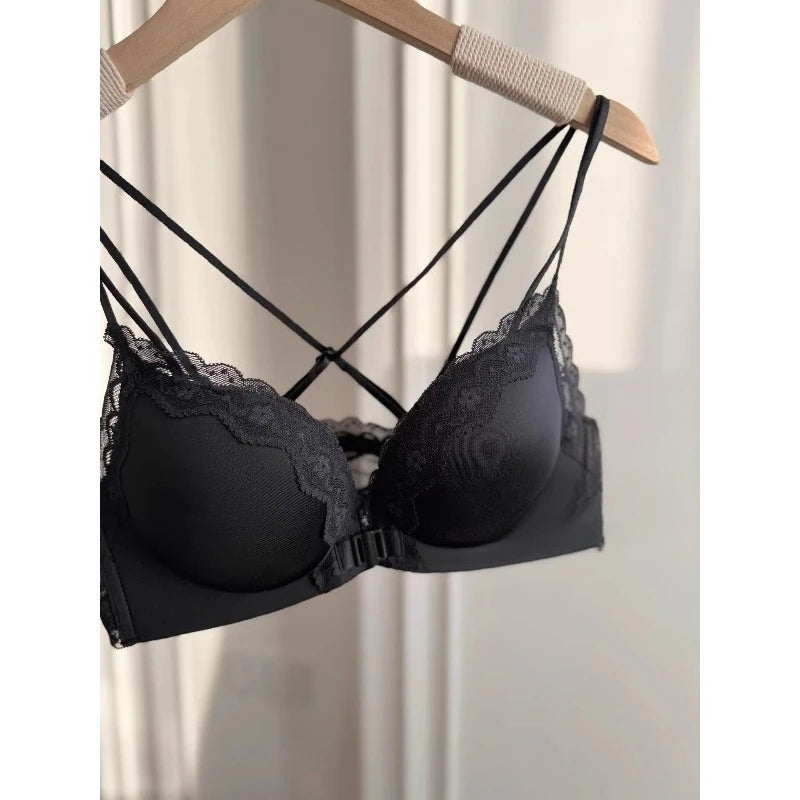 Ensemble Lingerie Léopard Bouton Devant Push Up Dos Nu Sexy Pour Fête Femme Petite Augmente Busto Forme Rondie Tailles S-XLBest