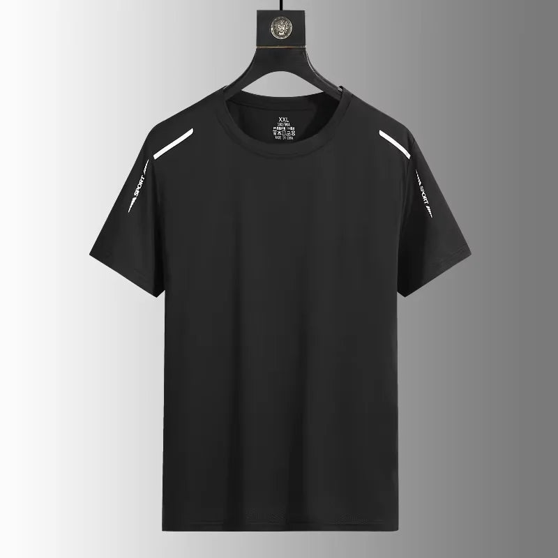 Sommer Herren Lauf-T-Shirts schnelltrocknend atmungsaktiv zum Wandern Angeln weiche Elastizität Outdoor-Sport Kurzarmshirt
